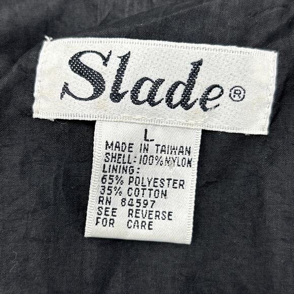 Vintage SLADE black and gold nylon 1990s windbreaker JACKET women’s Size LARGE - Picture 5 of 11